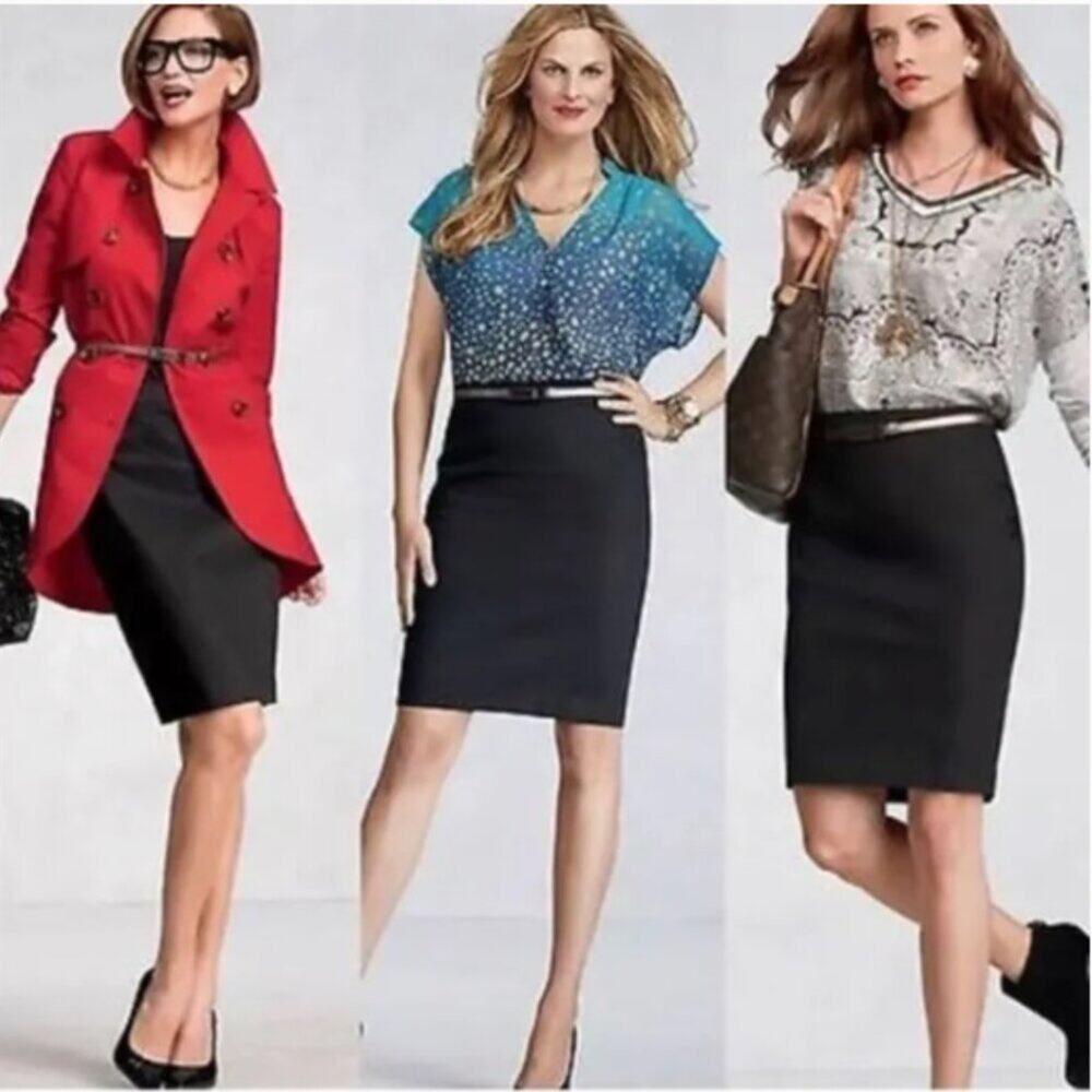 CAbi Women's Twill Pencil Skirt Black Size 14